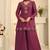 Wine silk blend mirror work salwar suits free size up to 42