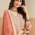 Rust georgette sequins work salwar suits free size up to 42