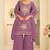 Lilac silk mirror work salwar suits free size up to 42