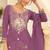Lilac silk mirror work salwar suits free size up to 42