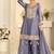 Blue silk mirror work salwar suits free size up to 42