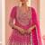 Pink georgette sequins work salwar suits free size up to 42