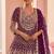 Wine georgette sequins work salwar suits free size up to 42