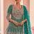 Turquoise georgette sequins work salwar suits free size up to 42
