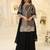 Black silk blend sequins work salwar suits free size up to 42
