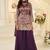Purple silk blend sequins work salwar suits free size up to 42