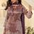 Purple silk blend sequins work salwar suits free size up to 42
