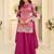 Pink silk blend sequins work salwar suits free size up to 42