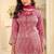 Pink silk blend sequins work salwar suits free size up to 42