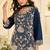 Blue silk blend sequins work salwar suits free size up to 42