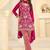 Pink silk blend sequins work salwar suits free size up to 42