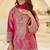 Pink silk blend sequins work salwar suits free size up to 42