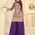 Purple silk blend sequins work salwar suits free size up to 42