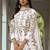 White net stone work semi stitched salwar suits suits size up to 42