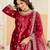 Red velvet sequins work salwar suits free size up to 42