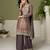 Grey chiffon sequins work salwar suits free size up to 42