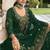 Green georgette sequins work semi stitched salwar suits suits size up to 42