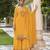 Mustard georgette sequins work semi stitched salwar suits suits size up to 42