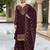 Wine georgette sequins work semi stitched salwar suits suits size up to 42