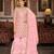Pink georgette sequins work semi stitched salwar suits suits size up to 42