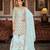 Light blue georgette sequins work semi stitched salwar suits suits size up to 42