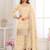 Cream silk blend sequins work salwar suits free size up to 42