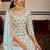 Light blue georgette sequins work semi stitched salwar suits suits size up to 42