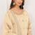 Cream silk blend sequins work salwar suits free size up to 42