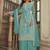 Turquoise net sequins work semi stitched salwar suits suits size up to 42