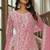 Pink net sequins work semi stitched salwar suits suits size up to 42