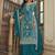 Teal green net sequins work semi stitched salwar suits suits size up to 42