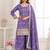 Lavender silk blend sequins work salwar suits free size up to 42