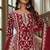 Red net sequins work semi stitched salwar suits suits size up to 42
