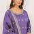 Lavender silk blend sequins work salwar suits free size up to 42