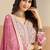 Pink georgette sequins work salwar suits free size up to 42