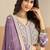 Purple georgette sequins work salwar suits free size up to 42