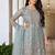 Grey net sequins work semi stitched salwar suits suits size up to 42