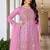 Pink net sequins work semi stitched salwar suits suits size up to 42