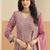 Pink georgette sequins work salwar suits free size up to 42