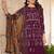 Purple georgette sequins work semi stitched salwar suits suits size up to 42
