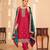Pink chiffon sequins work semi stitched salwar suits suits size up to 42