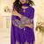 Purple silk blend sequins work salwar suits free size up to 42