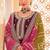 Wine chiffon sequins work semi stitched salwar suits suits size up to 42