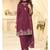 Wine silk blend sequins work salwar suits free size up to 42