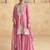 Pink silk blend sequins work semi stitched salwar suits suits size up to 42