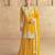 Mustard silk blend sequins work semi stitched salwar suits suits size up to 42