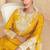 Mustard silk blend sequins work semi stitched salwar suits suits size up to 42