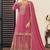 Pink chiffon sequins work semi stitched salwar suits suits size up to 42