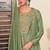 Green chiffon sequins work semi stitched salwar suits suits size up to 42