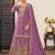Lilac chiffon sequins work semi stitched salwar suits suits size up to 42